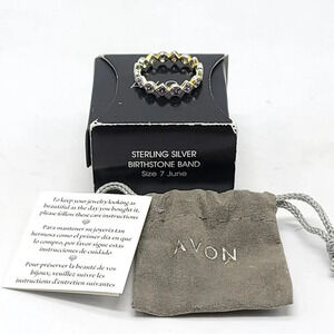 Avon Sterling Silver Birthstone Band Size 7 June Purple NIB 2018